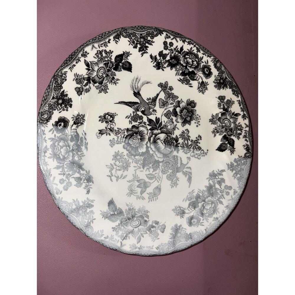 Set Of 4 Royal Stafford Asiatic Pheasant Salad Plates Black & White 8” Rare Fade